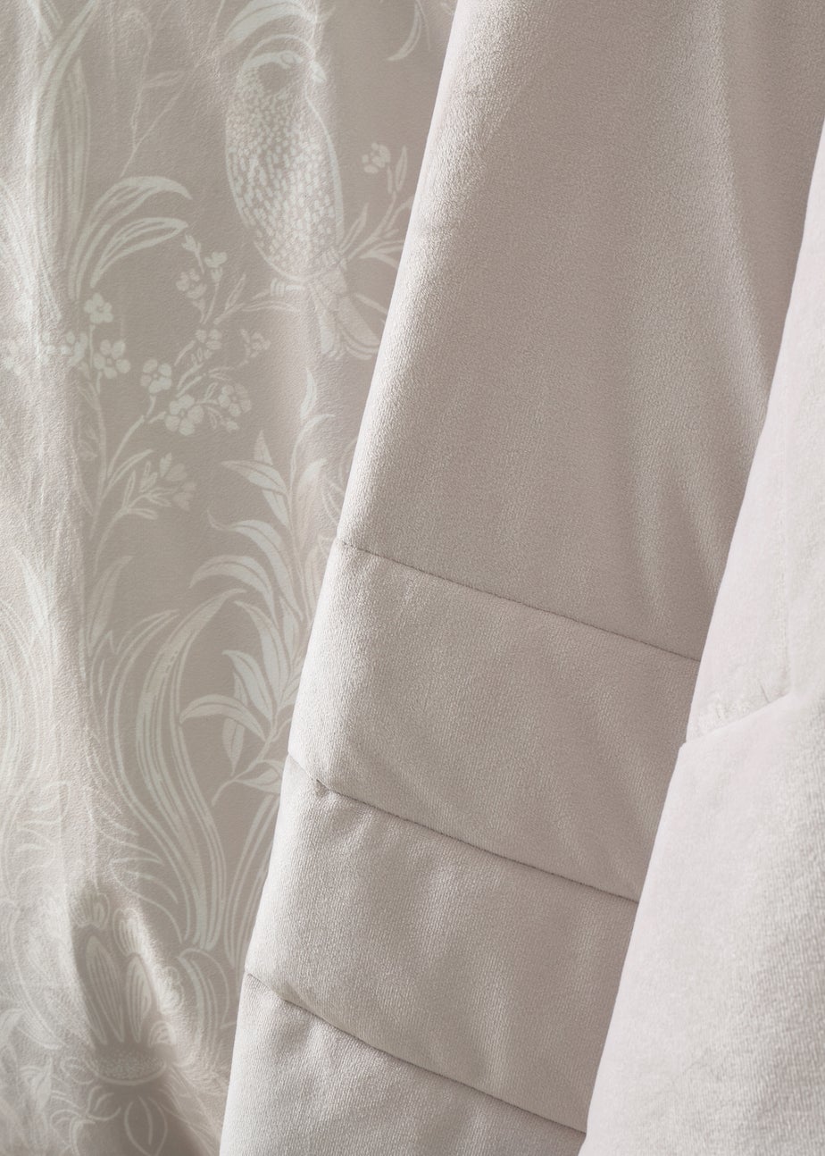 Bridgerton By Catherine Lansfield Regal Soft Velvet Quilted Bedspread Cream