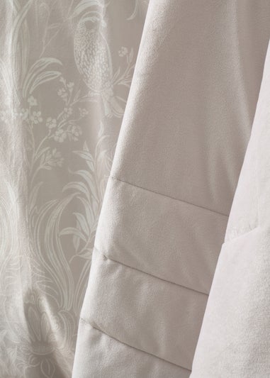 Bridgerton By Catherine Lansfield Regal Soft Velvet Quilted Bedspread Cream