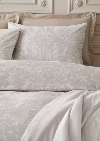 Bridgerton By Catherine Lansfield Regal Birds Soft Velvet Duvet Cover Set Natural