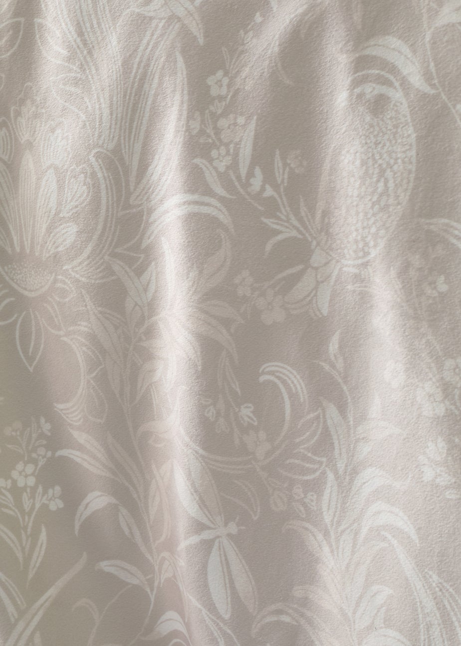 Bridgerton By Catherine Lansfield Regal Birds Soft Velvet Duvet Cover Set Natural