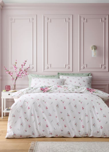 Bridgerton By Catherine Lansfield Penelope Floral Reversible Duvet Cover Set Cream
