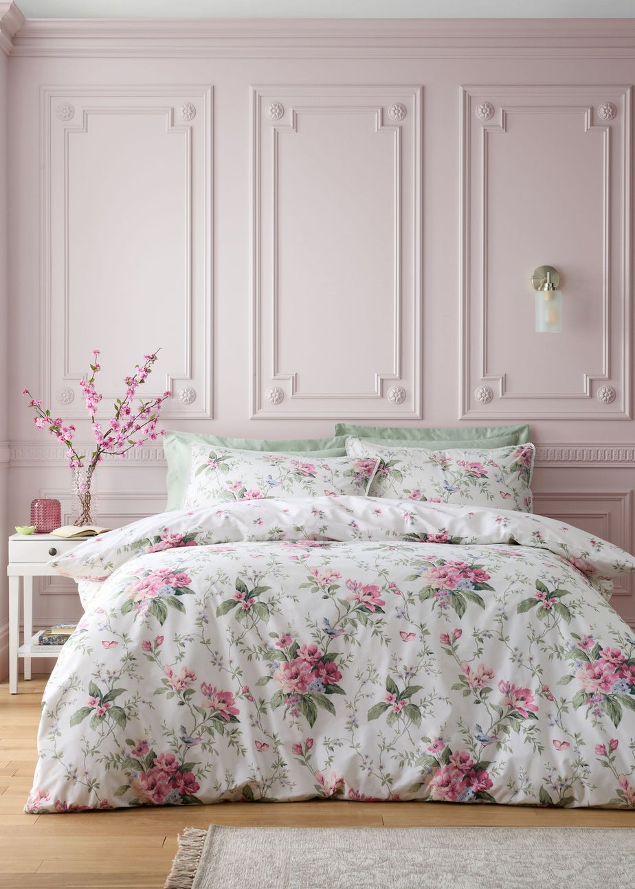 Bridgerton By Catherine Lansfield Penelope Floral Reversible Duvet Cover Set Cream