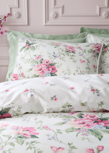 Bridgerton By Catherine Lansfield Penelope Floral Reversible Duvet Cover Set Cream