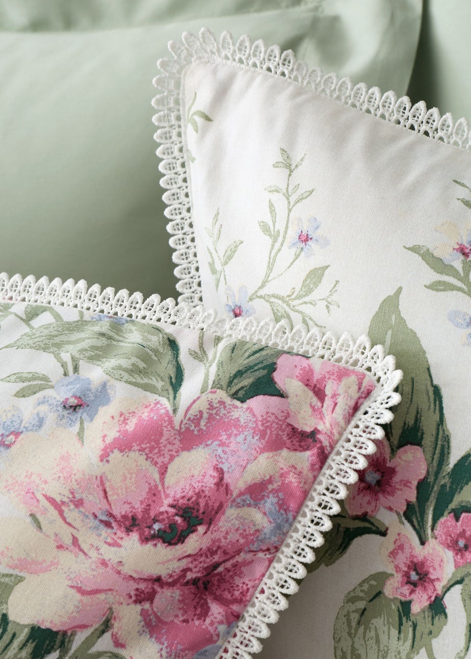 Bridgerton By Catherine Lansfield Penelope Floral Reversible Duvet Cover Set Cream