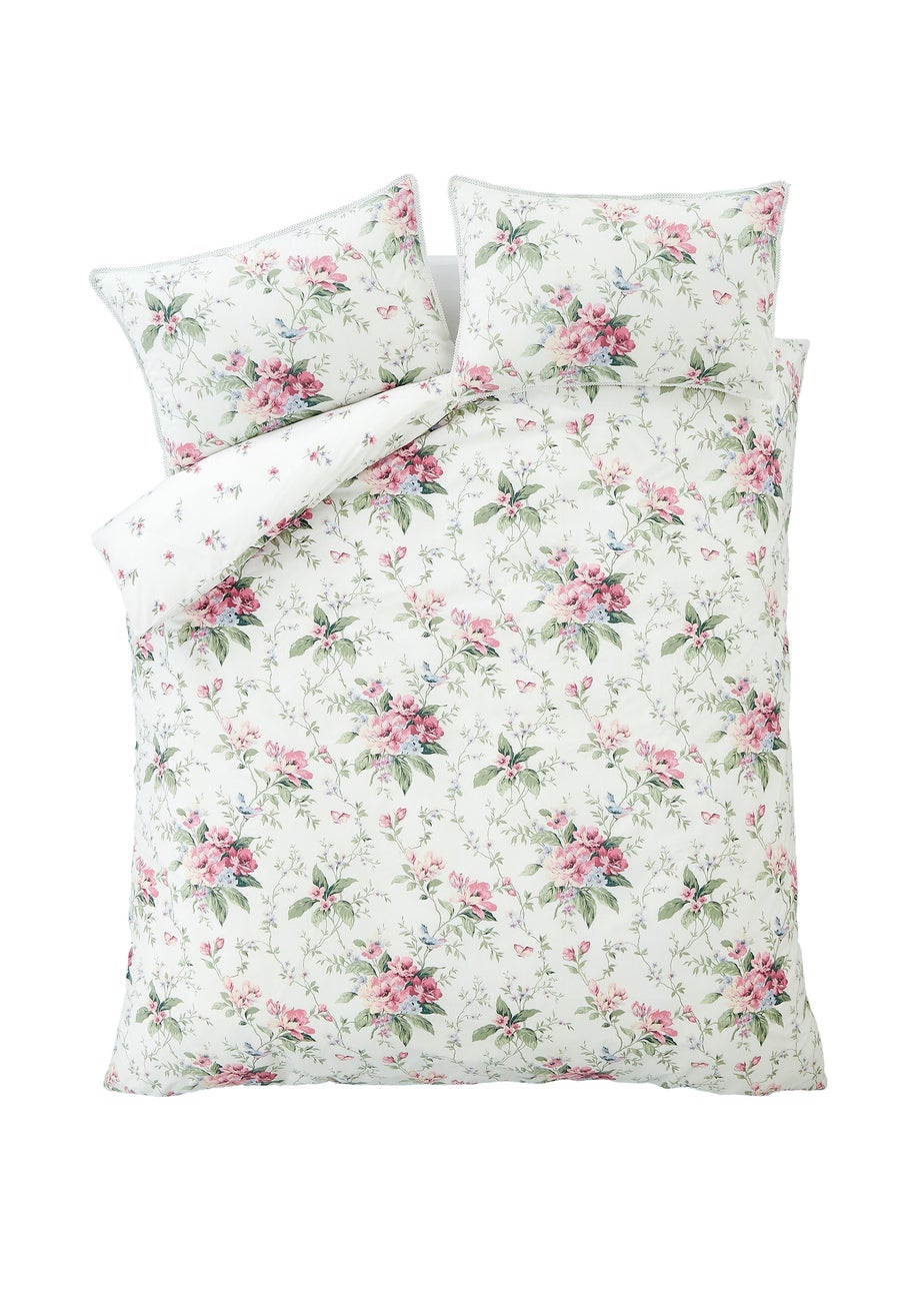 Bridgerton By Catherine Lansfield Penelope Floral Reversible Duvet Cover Set Cream