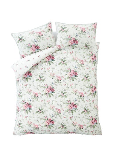 Bridgerton By Catherine Lansfield Penelope Floral Reversible Duvet Cover Set Cream