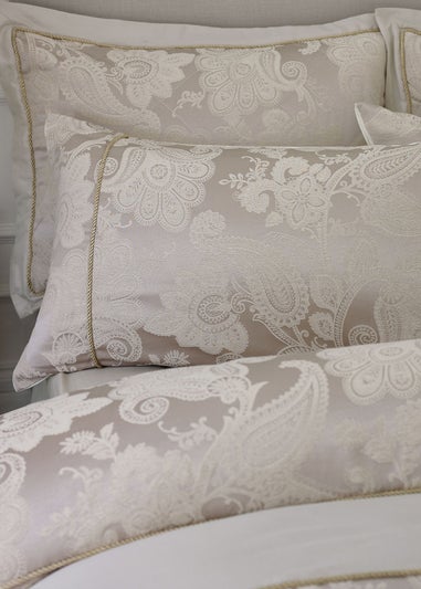 Catherine Lansfield Opulent Jacquard Duvet Cover Set Champagne Gold