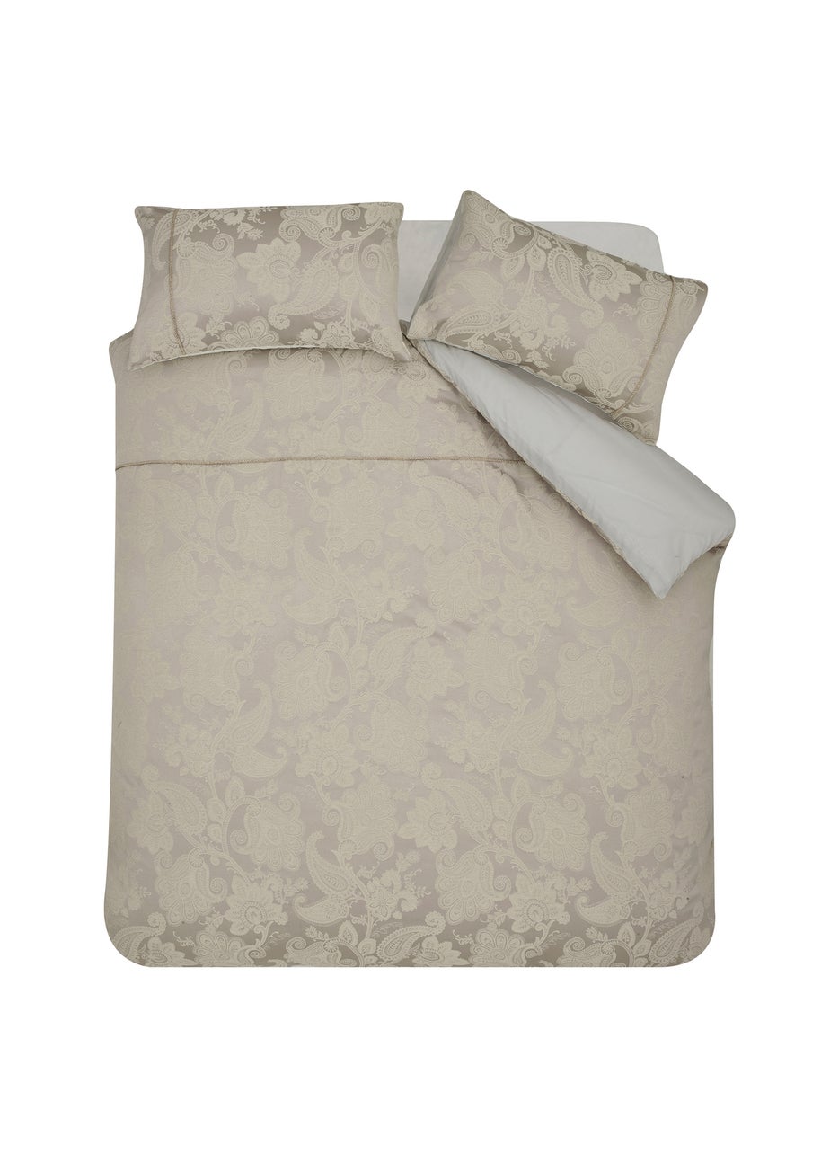 Catherine Lansfield Opulent Jacquard Duvet Cover Set Champagne Gold
