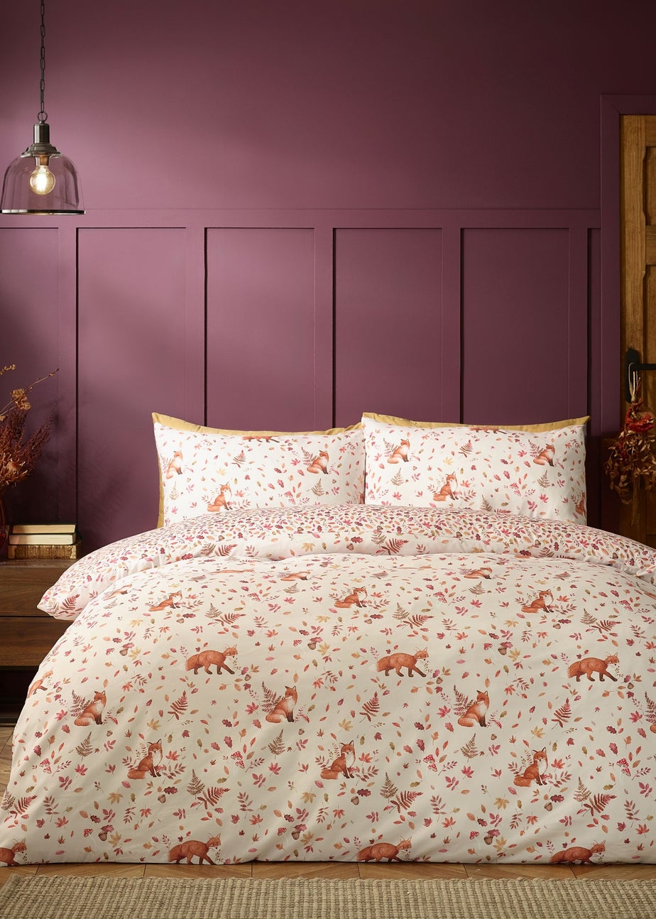 Catherine Lansfield Woodland Fox So Soft Reversible Duvet Cover Set Natural