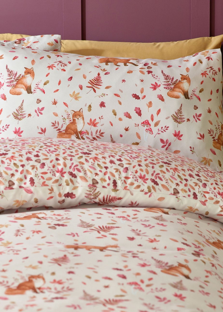 Catherine Lansfield Woodland Fox So Soft Reversible Duvet Cover Set Natural