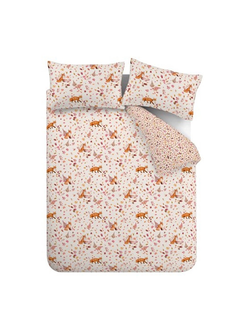 Catherine Lansfield Woodland Fox So Soft Reversible Duvet Cover Set Natural