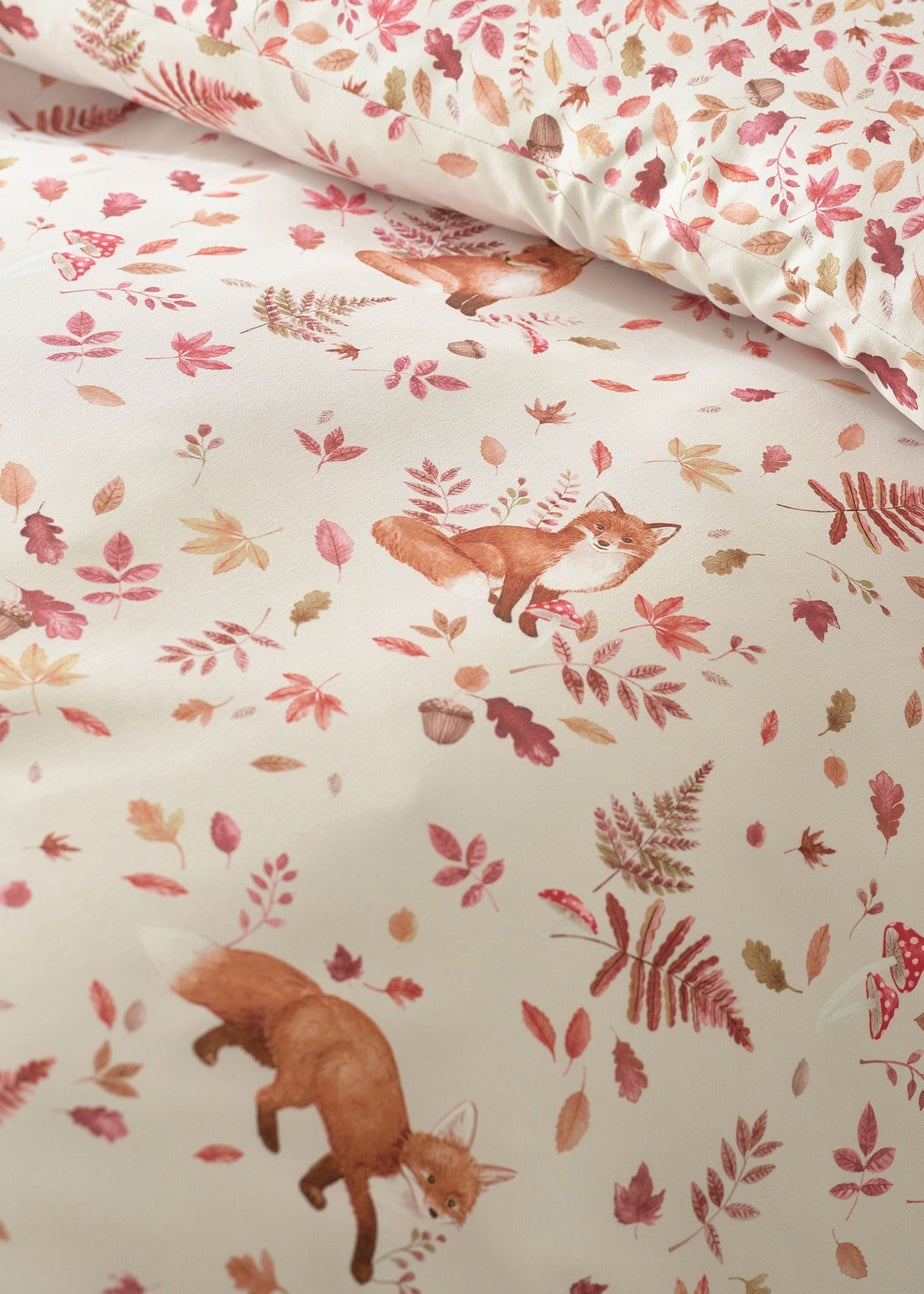 Catherine Lansfield Woodland Fox So Soft Reversible Duvet Cover Set Natural