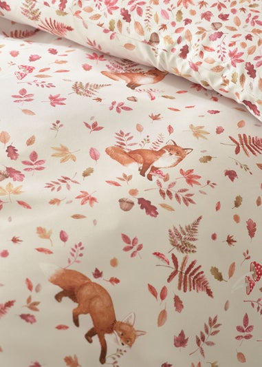 Catherine Lansfield Woodland Fox So Soft Reversible Duvet Cover Set Natural