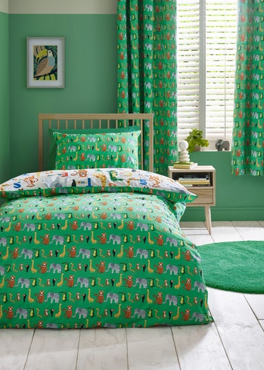 Catherine Lansfield Animal Magic Reversible Duvet Cover Set Natural