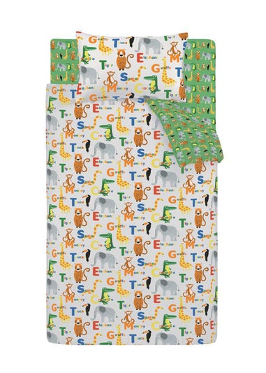 Catherine Lansfield Animal Magic Reversible Duvet Cover Set Natural