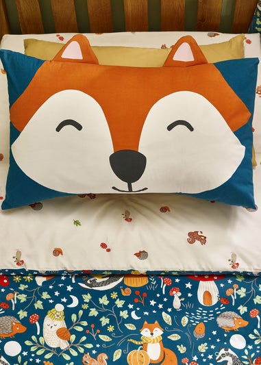 Catherine Lansfield Fox and Woodland Friends Reversible Duvet Cover Set Green