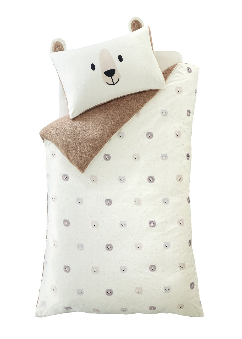 Catherine Lansfield Cosy Bear So Soft Duvet Cover Set Natural