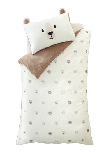 Catherine Lansfield Cosy Bear So Soft Duvet Cover Set Natural
