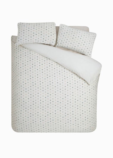 Catherine Lansfield Cosy Spot Fleece Duvet Cover Set Cream