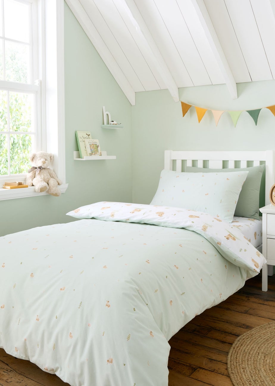 Bianca Fine Linens Mini Moo Cow Reversible Cotton Duvet Cover Set White