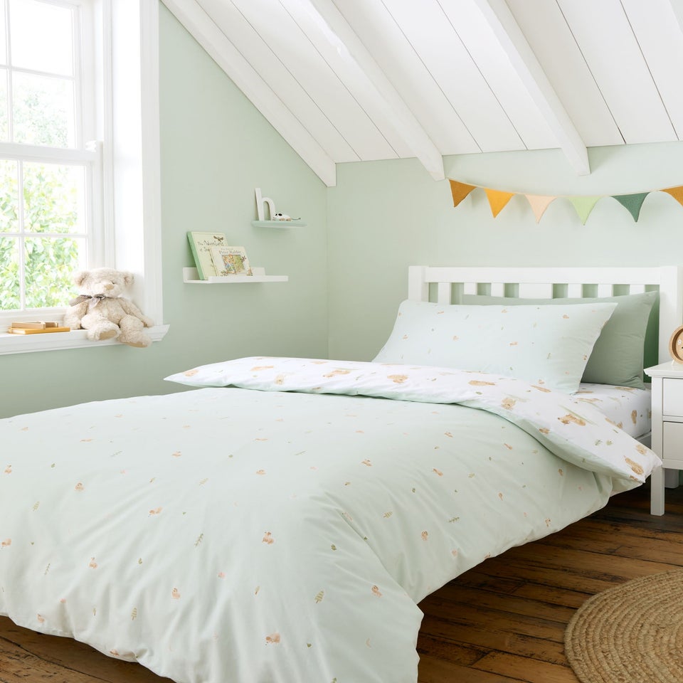 Bianca Fine Linens Mini Moo Cow Reversible Cotton Duvet Cover Set White