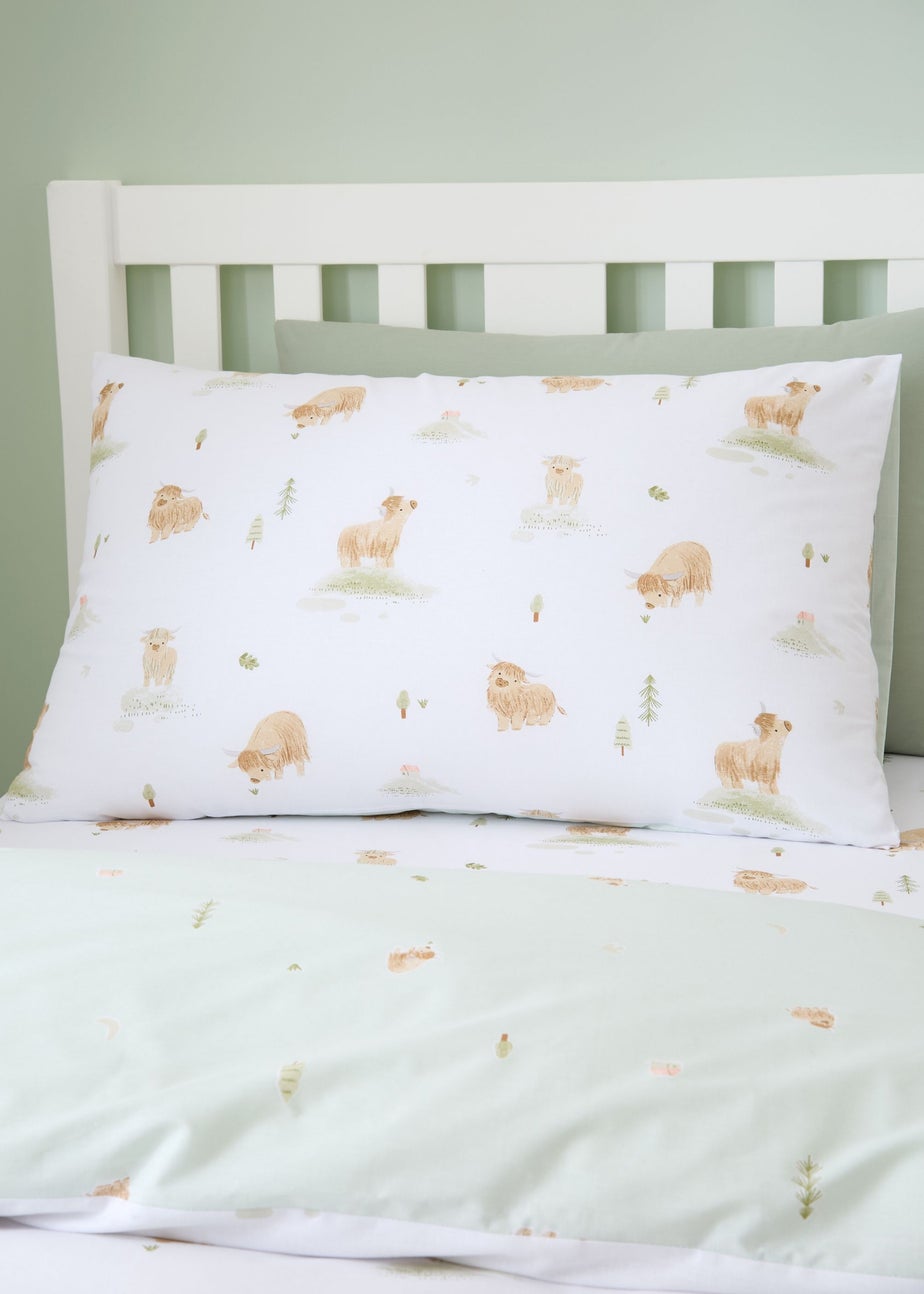 Bianca Fine Linens Mini Moo Cow Reversible Cotton Duvet Cover Set White