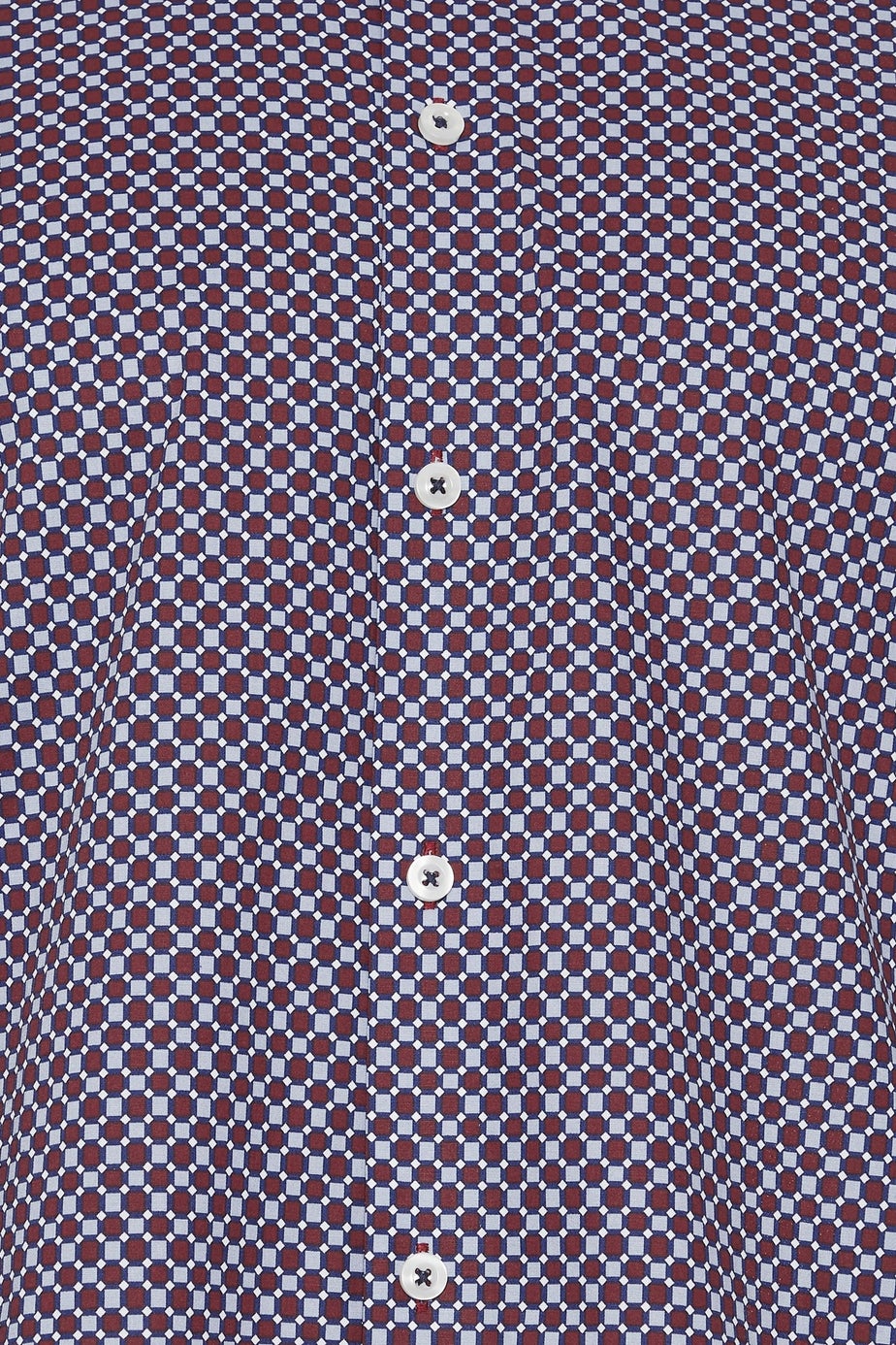 BadRhino Tailoring Navy Blue & Red Geometric Print Formal Shirt