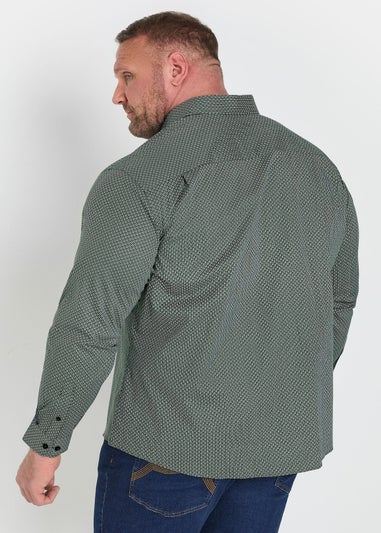 BadRhino Tailoring Green Geometric Print Formal Shirt