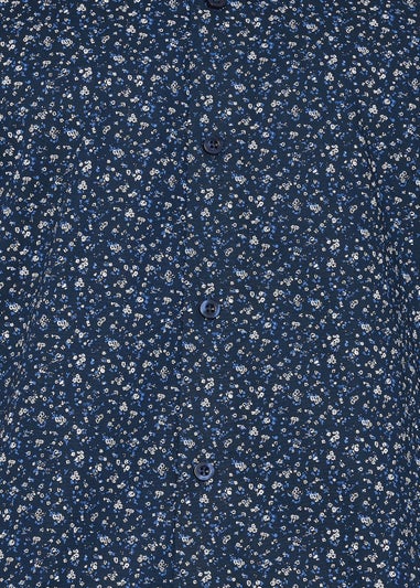BadRhino Tailoring Navy Blue Micro Floral Print Formal Shirt