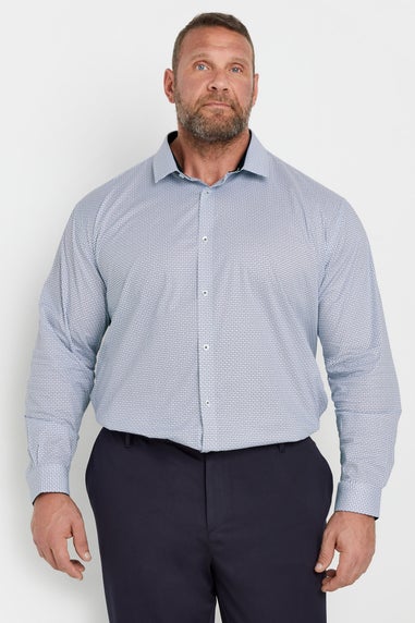 BadRhino Tailoring Blue Abstract Print Formal Shirt