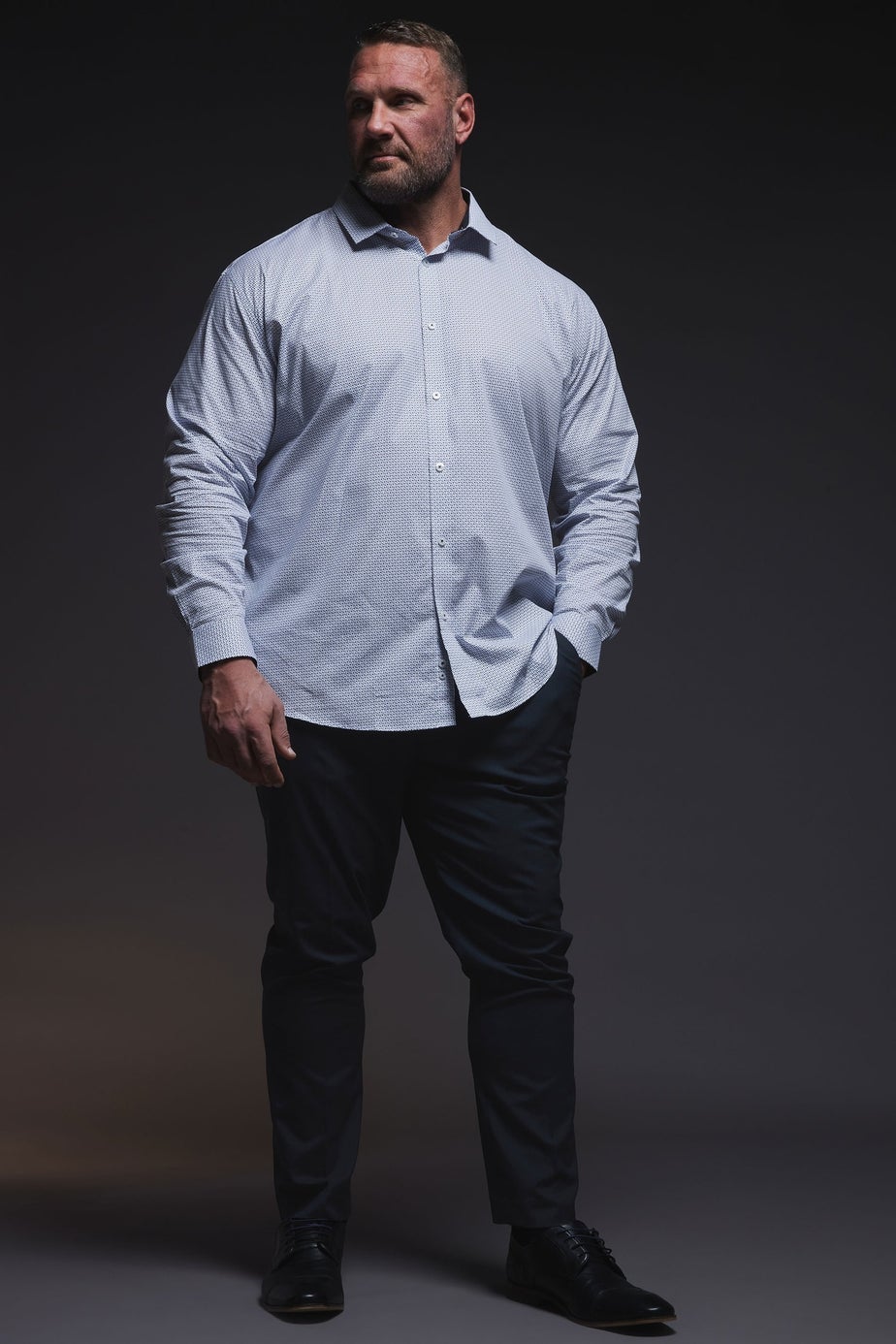 BadRhino Tailoring Blue Abstract Print Formal Shirt