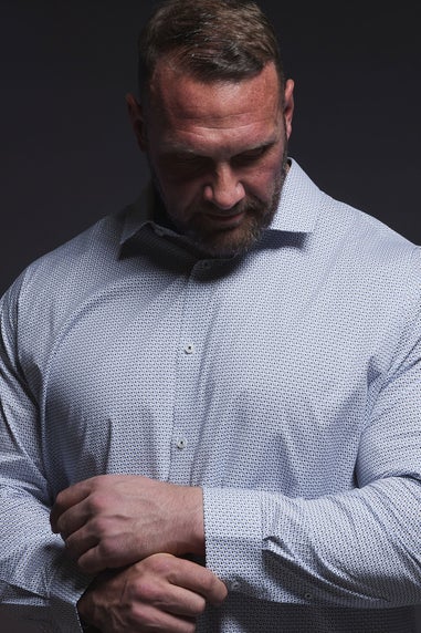 BadRhino Tailoring Blue Abstract Print Formal Shirt