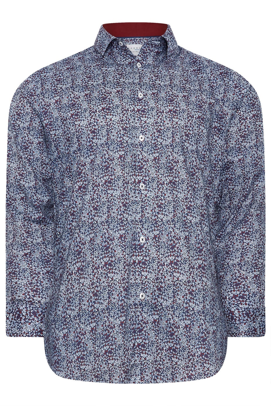 BadRhino Navy Blue & Red Floral Print Formal Shirt