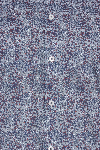 BadRhino Navy Blue & Red Floral Print Formal Shirt