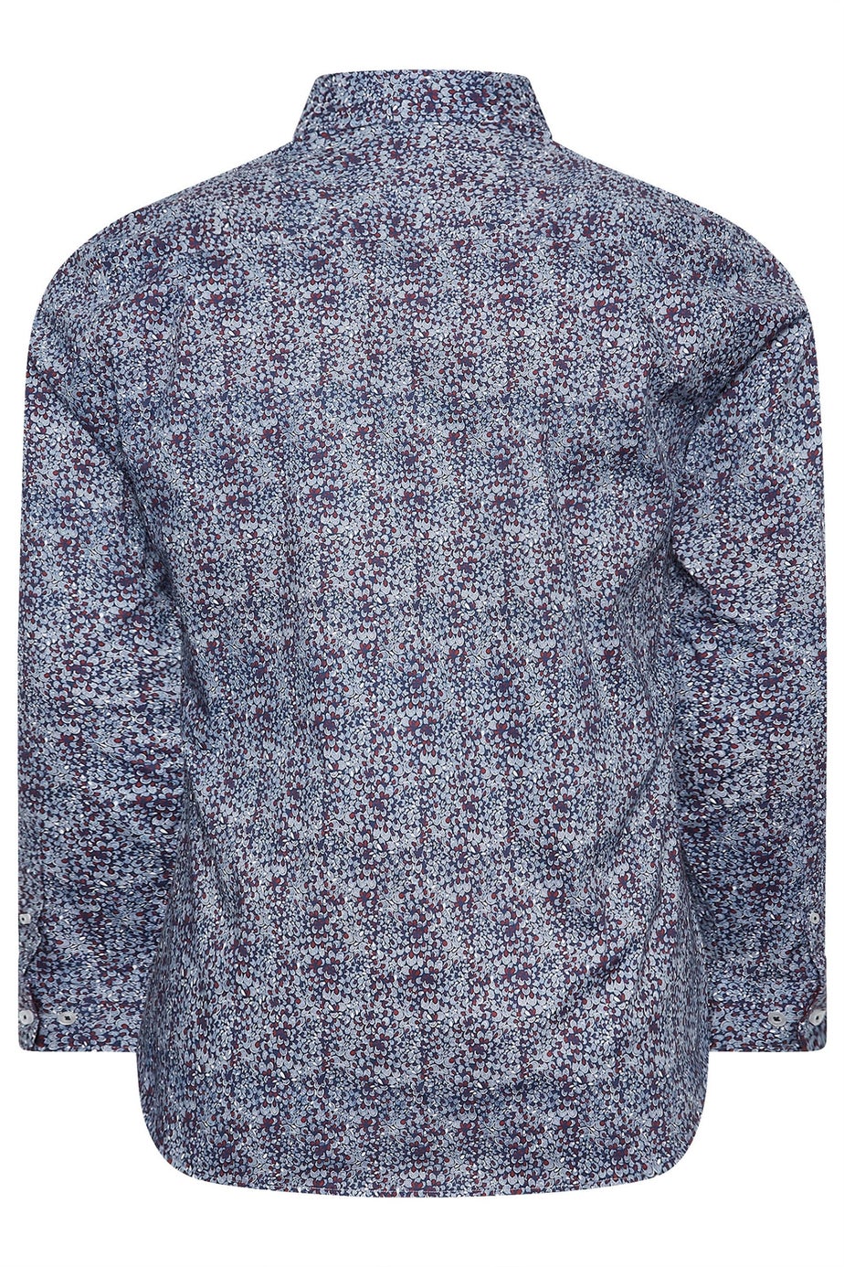 BadRhino Navy Blue & Red Floral Print Formal Shirt