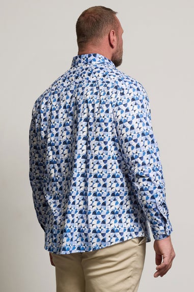 BadRhino Tailoring Light Blue Geometric Long Sleeve Shirt