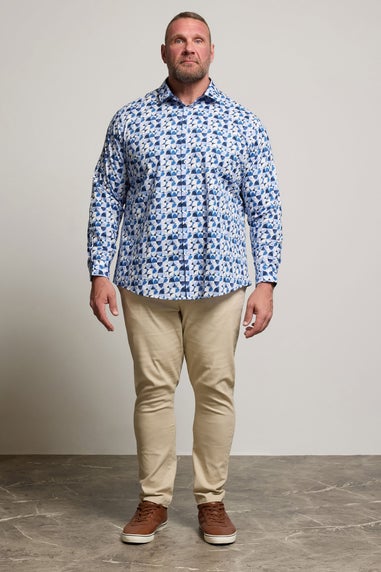 BadRhino Tailoring Light Blue Geometric Long Sleeve Shirt