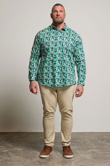 BadRhino Tailoring Green Premium Geometric Long Sleeve Shirt