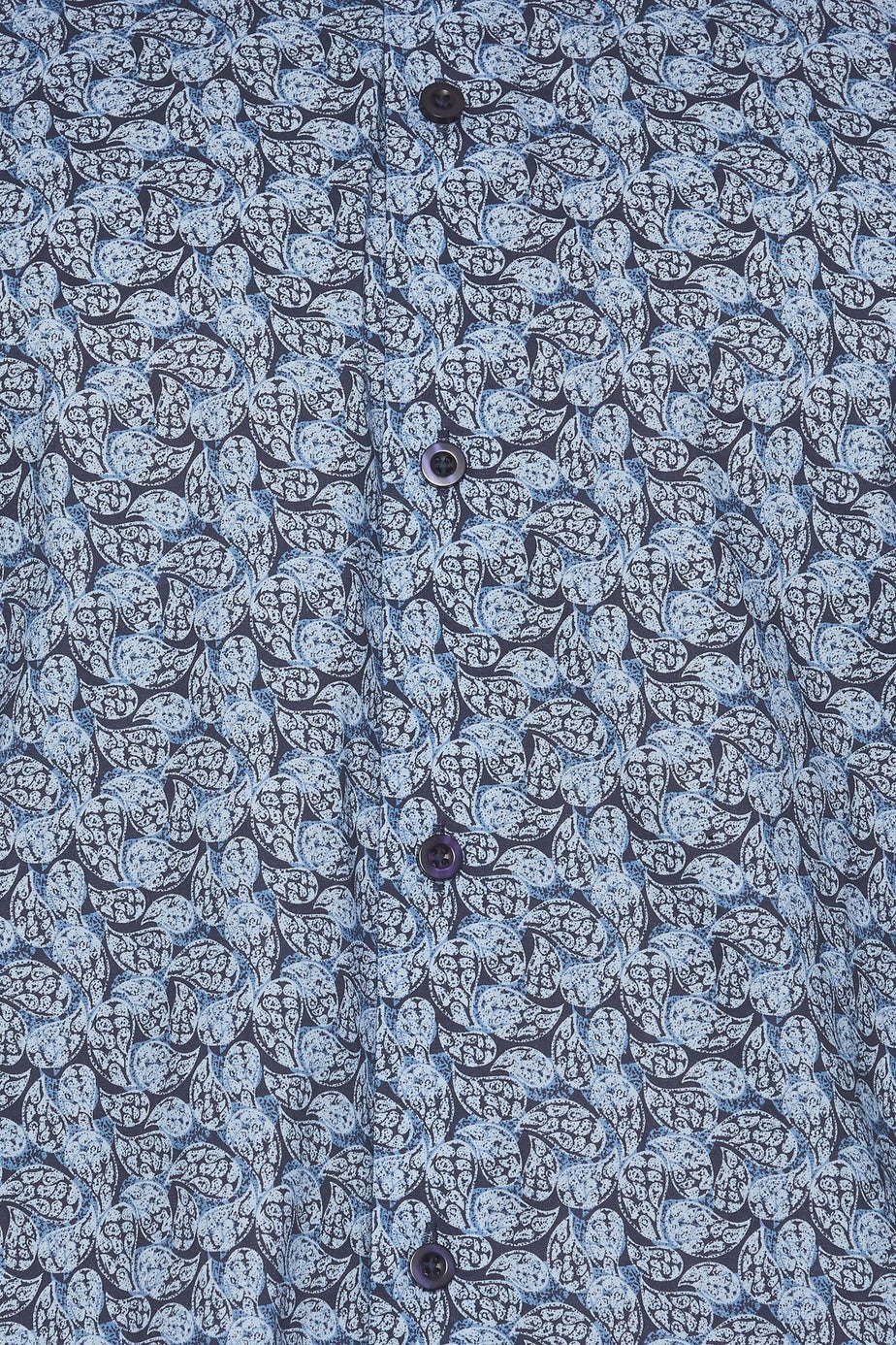 BadRhino Tailoring Blue Paisley Print Formal Shirt