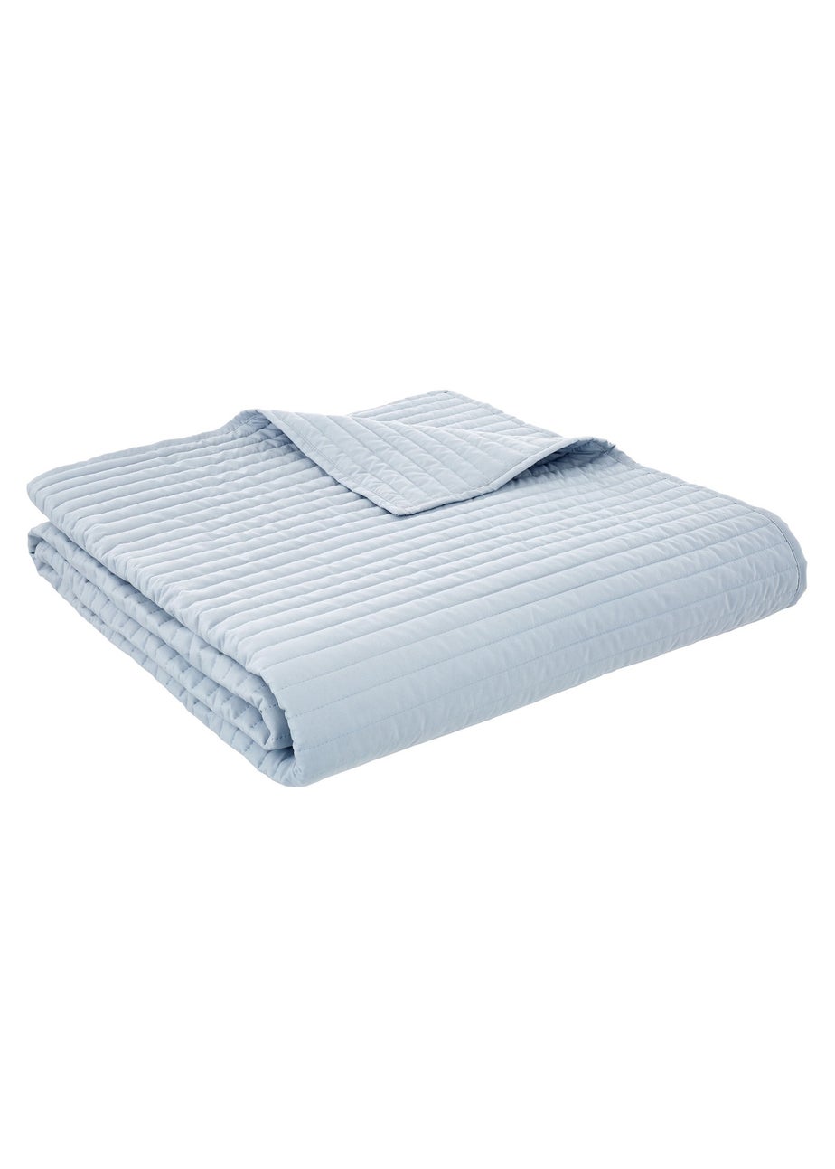 Bianca Fine Linens Quilted Lines Bedspread Blue