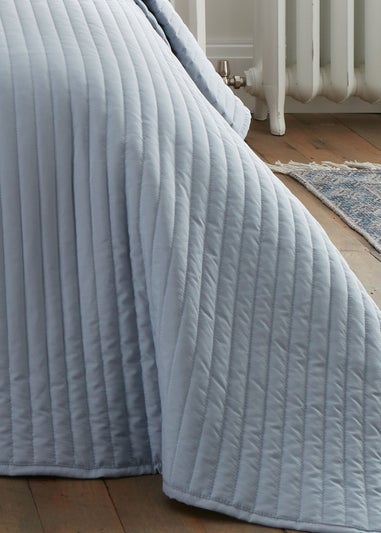 Bianca Fine Linens Quilted Lines Bedspread Blue