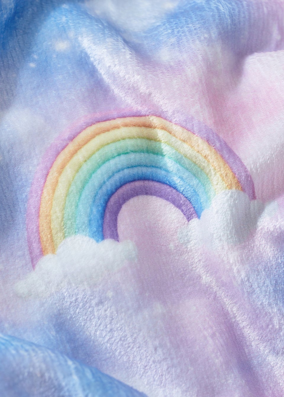 Catherine Lansfield Candy Unicorn Rainbow Cosy Fleece Blanket Throw Pink