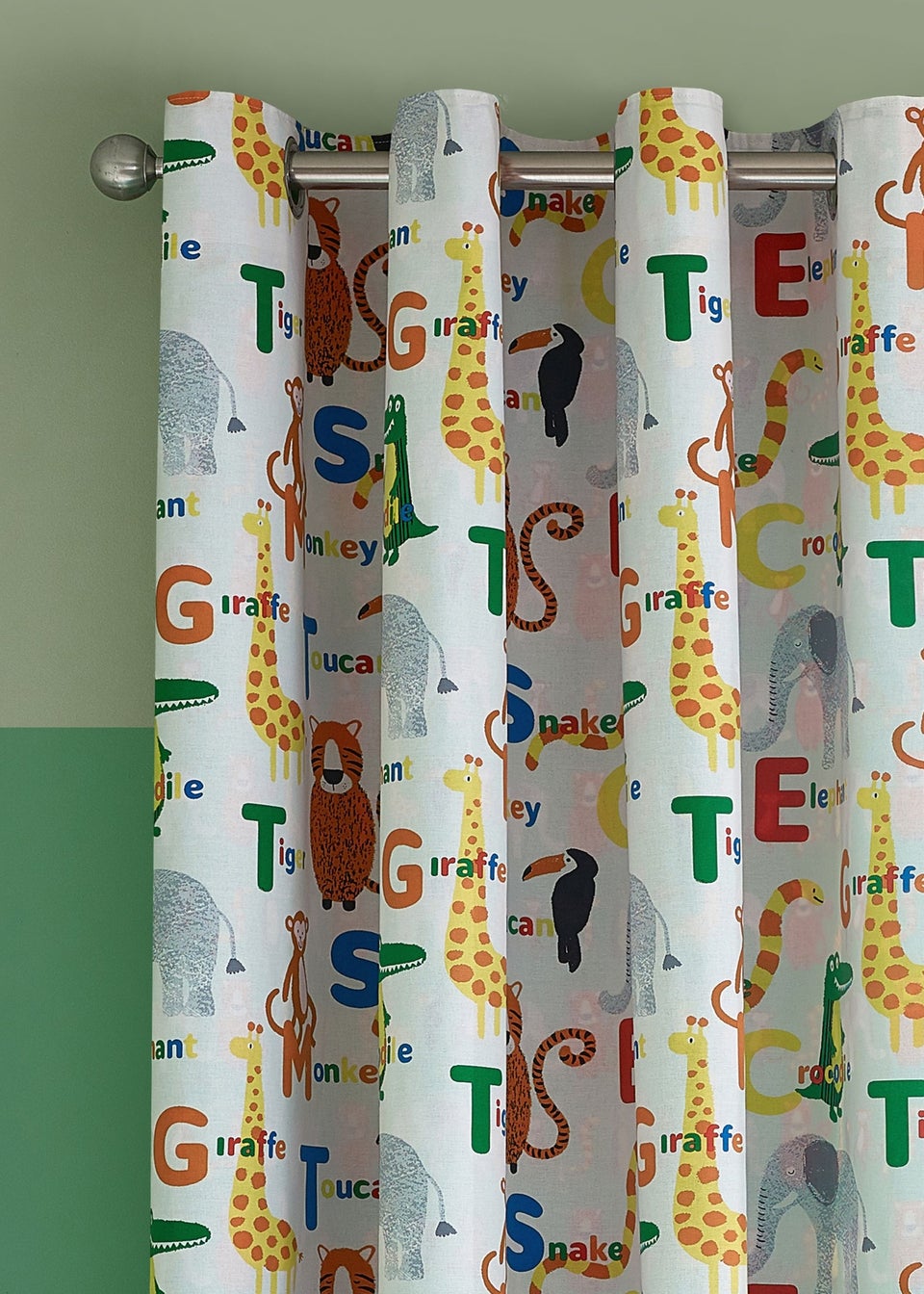 Catherine Lansfield Animal Magic Fully Reversible Eyelet Curtains Natural