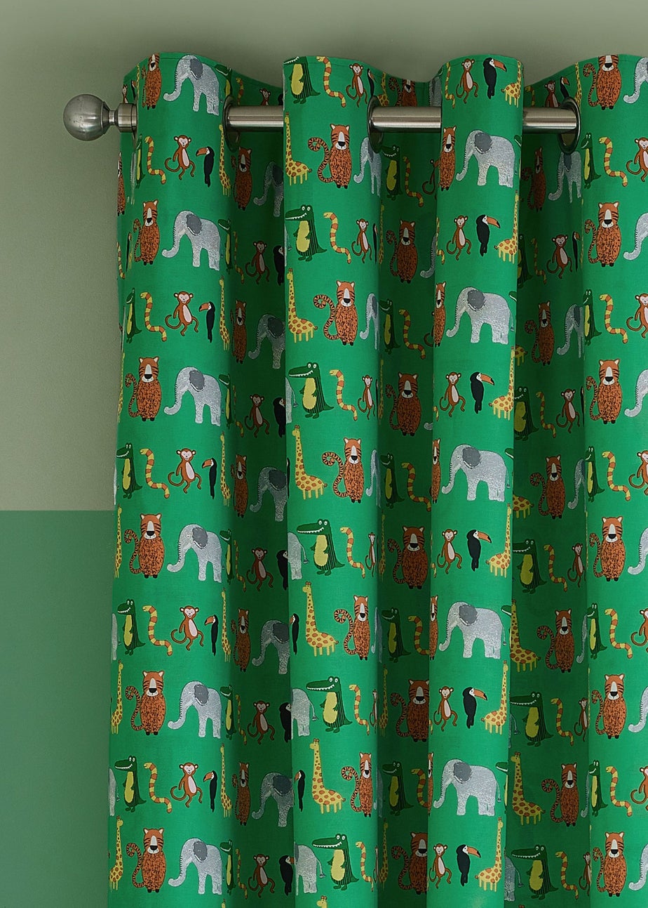 Catherine Lansfield Animal Magic Fully Reversible Eyelet Curtains Natural