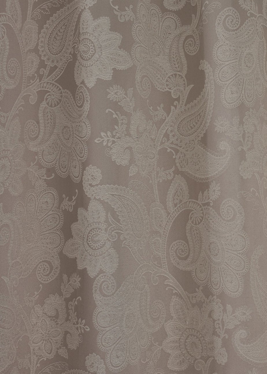 Catherine Lansfield Opulent Jacquard Lined Eyelet Curtains Champagne Gold