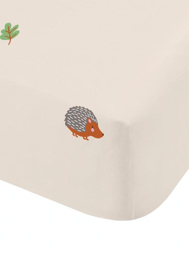 Catherine Lansfield Fox and Woodland Friends Fitted Sheet Cream