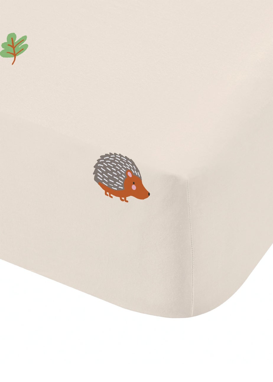 Catherine Lansfield Fox and Woodland Friends Fitted Sheet Cream