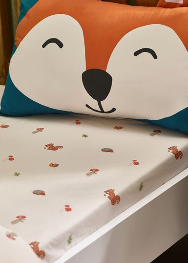 Catherine Lansfield Fox and Woodland Friends Fitted Sheet Cream