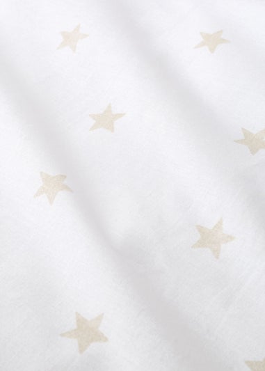 Bianca Fine Linens Mini Star & Stripes Cotton Fitted Sheet Natural