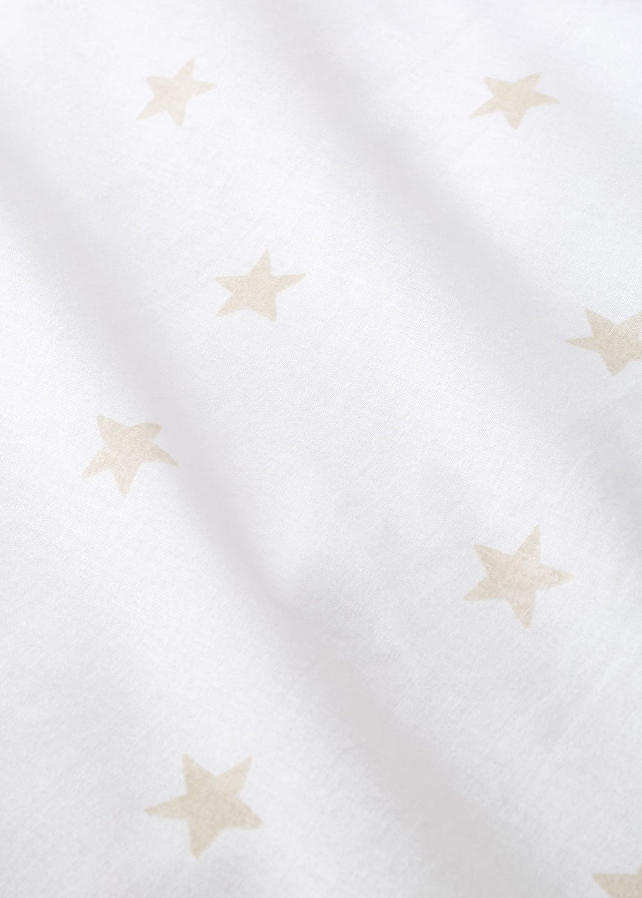 Bianca Fine Linens Mini Star & Stripes Cotton Fitted Sheet Natural